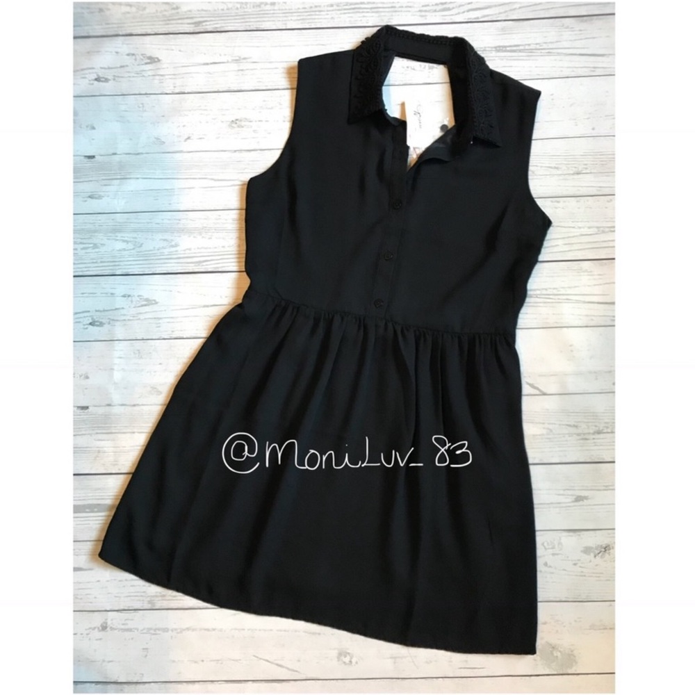 ✨NEW✨ NWT Forever21 black collared shirt dress M